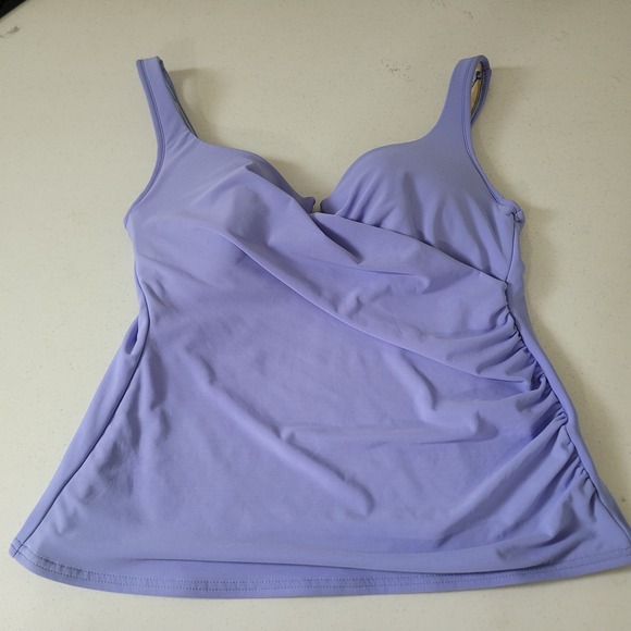 Miraclesuit Other - Miraclesuit Size 14 Tankini Top Women Lavender Ruched Wrap Underwire Swimwear